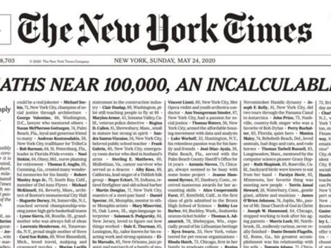 'The New York Times' dedicó una portada histórica a las víctimas del coronavirus