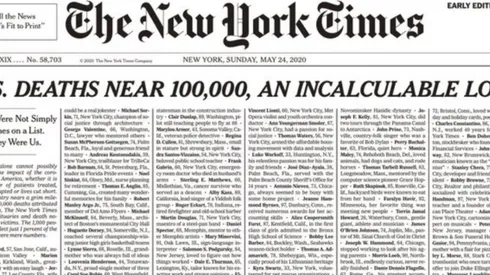 La primera página del periódico estadounidense.