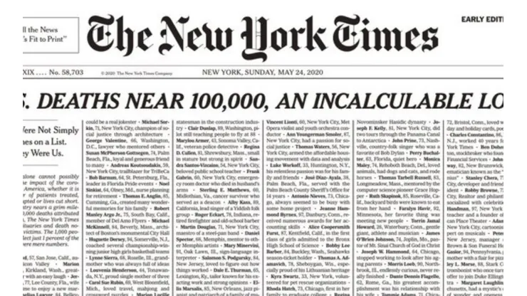 La primera página del periódico estadounidense.