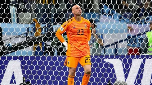Foto de Caballero, arquero de la Selección Argentina.