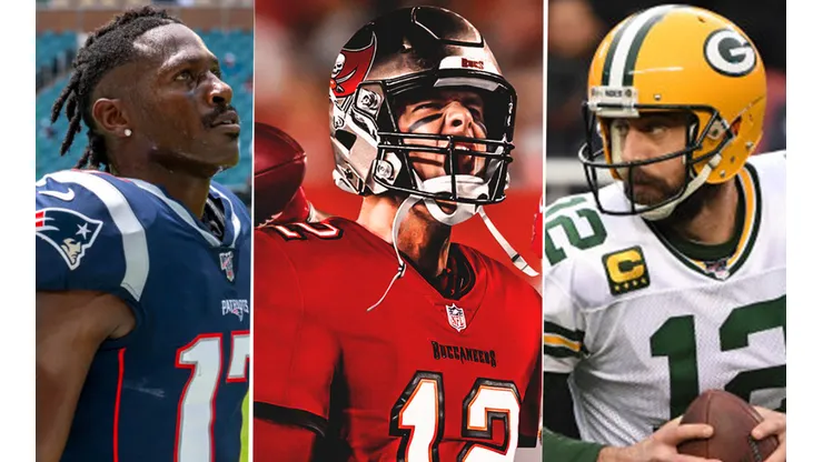 Brown, Brady y Rodgers. Foto: Getty.