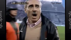 Foto captura del entrenador de Huracán en ese duelo.