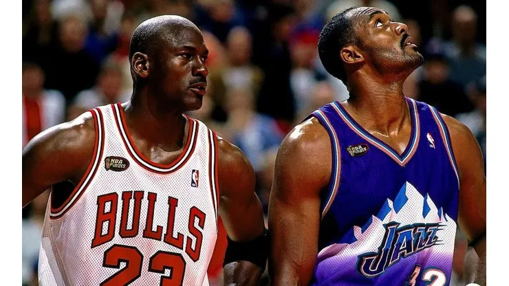 Michael Jordan y Karl Malone. Foto: Getty.