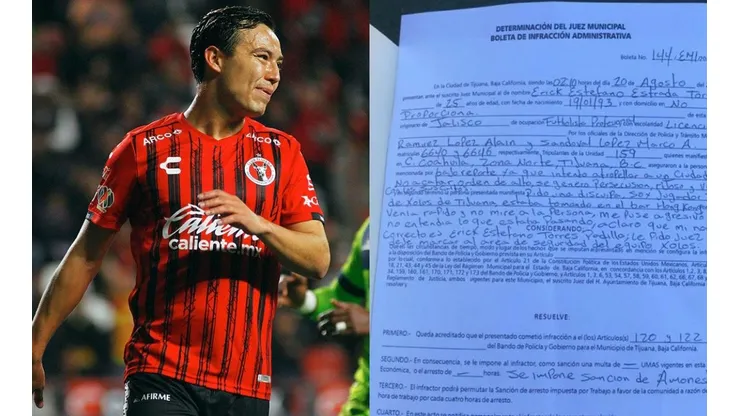 El futbolista y el documento policial que se filtró.