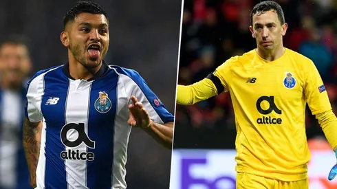 Agustín Marchesín y Tecatito Corona en el TOTSSF de la Liga Portuguesa.