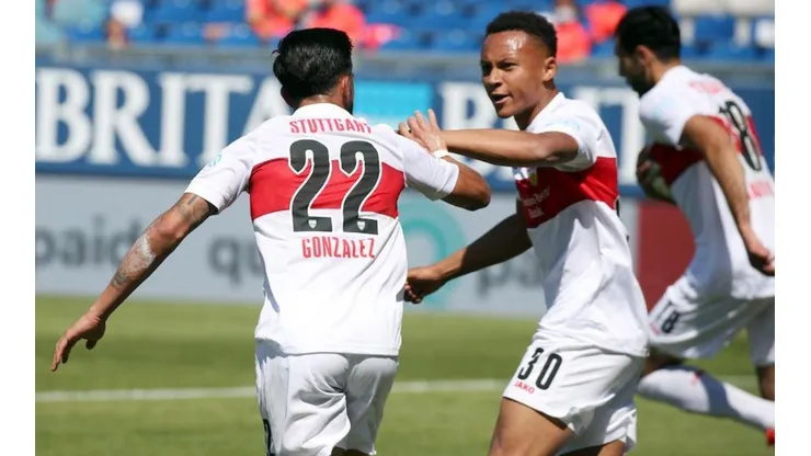 El festejo del jugador argentino.
