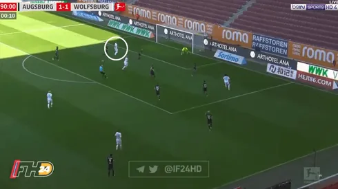 Wolfsburg le ganó, en el minuto 90, a Augsburg en la Bundesliga