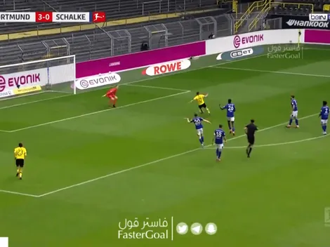 Guerreiro tiró una pared con Haaland y definió tan bien que ni gritó el 4-0