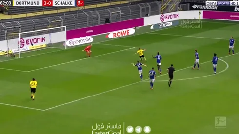 Guerreiro tiró una pared con Haaland y definió tan bien que ni gritó el 4-0