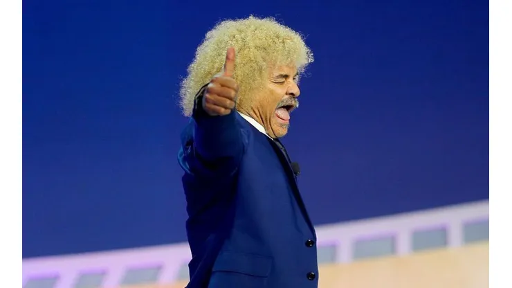 Carlos Valderrama, siempre con una sonrisa.