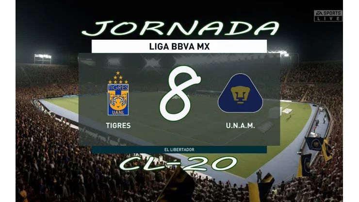 Ver en VIVO Tigres UANL vs. Pumas UNAM por la eLiga MX
