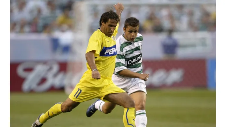 Raúl Cascini durante un partido de Boca.