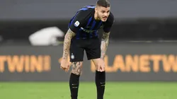 Mauro Icardi durante un partido de Inter de Milán.