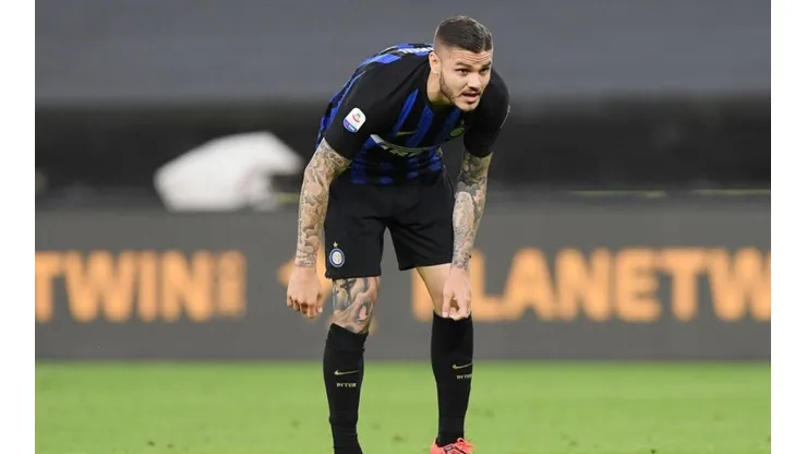 Mauro Icardi durante un partido de Inter de Milán.