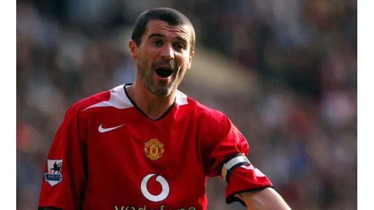 Roy Keane jugando en Manchester United.