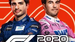 El mexicano junto a Carlos Sainz en la portada del videojuego