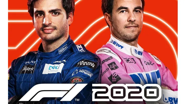 El mexicano junto a Carlos Sainz en la portada del videojuego