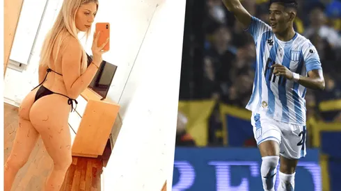 Foto de Matías Zaracho y su novia.