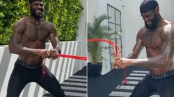 Con una impresionante barba, LeBron James se mostró entrenando