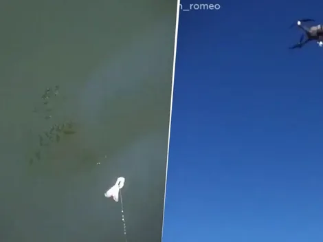 Video: este hombre pescó en plena cuarentena usando un drone