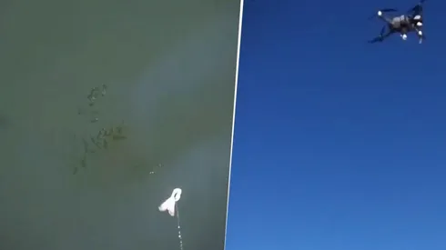 Video: este hombre pescó en plena cuarentena usando un drone