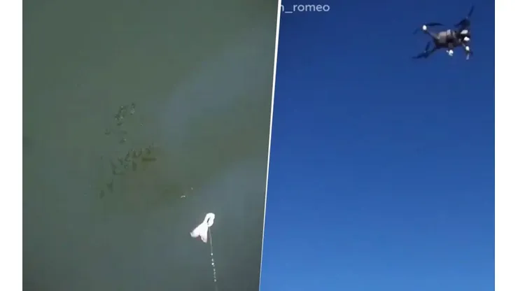 Video: este hombre pescó en plena cuarentena usando un drone
