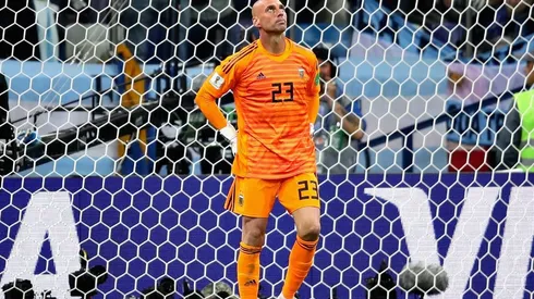 Wilfredo Caballero luego de su error ante Croacia.