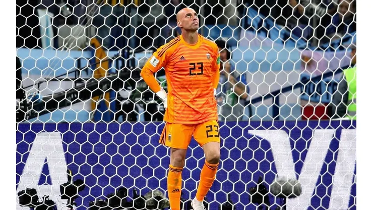 Wilfredo Caballero luego de su error ante Croacia.