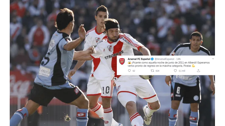 El Arsenal de Inglaterra se burló del descenso de River