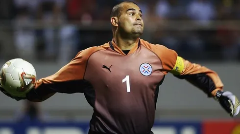 José Luis Chilavert con la Selección de Paraguay.