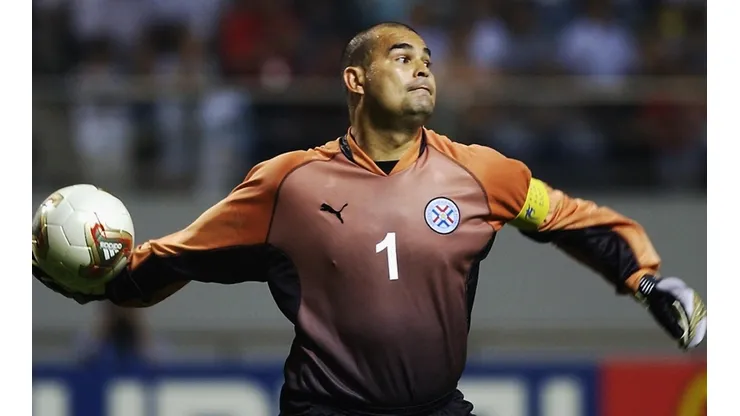 José Luis Chilavert con la Selección de Paraguay.