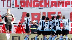 Foto de los jugadores de Belgrano en El Monumental.