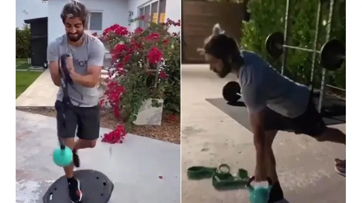 A puro lujo: Rodolfo Pizarro mostró cómo se entrena en cuarentena