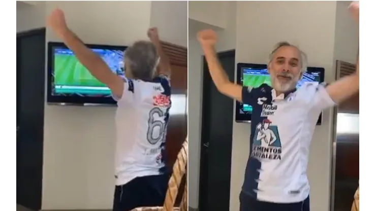 ¡Como si fuese real! Así fue el festejo del presidente del Pachuca