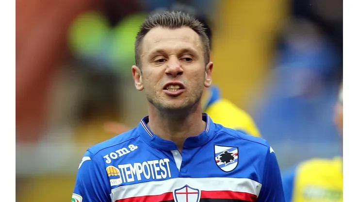 Antonio Cassano con la camiseta de Sampdoria.