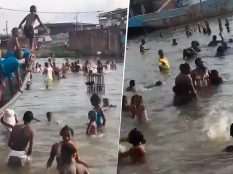 Insólito engaño en Buenaventura con baño en el mar para curar el Covid-19