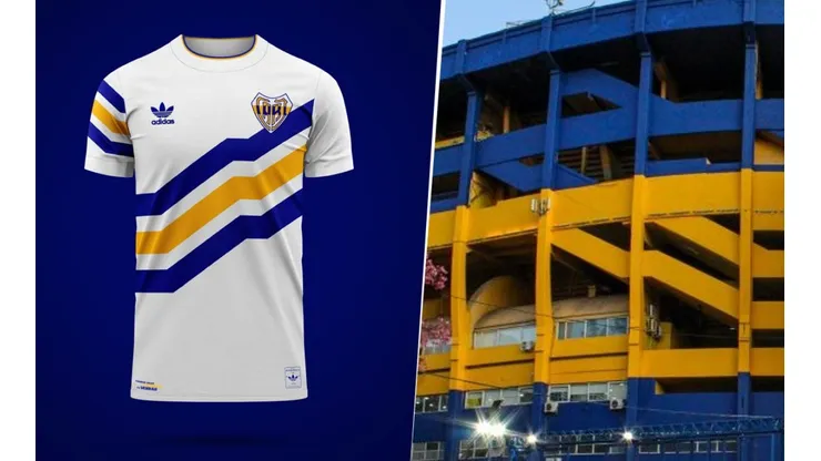 Locura: un hincha hizo una remera retro de Boca inspirada en La Bombonera