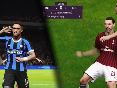 Con goles de Lautaro, Lukaku y Zlatan, Inter y Milan empataron en el Derby virtual