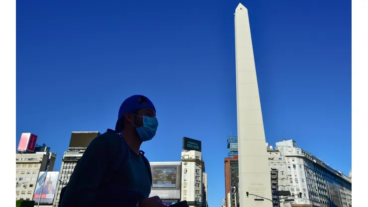 El mítico Obelisco en tiempos de coronavirus.