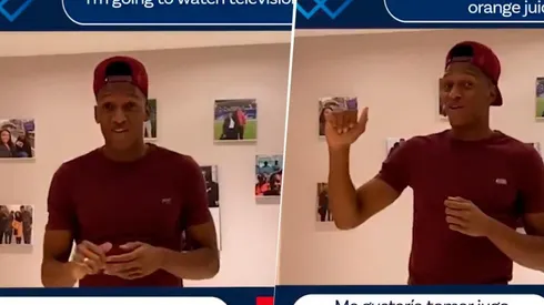 Así le va a Yerry Mina haciendo de profesor del idioma español en las redes sociales.