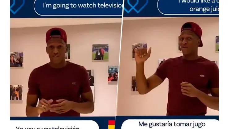Así le va a Yerry Mina haciendo de profesor del idioma español en las redes sociales.