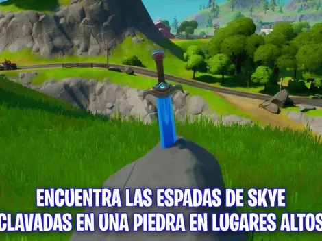 Donde están las espadas de Skye clavadas en la piedra en lugares altos en Fortnite