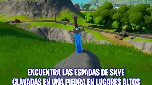 Donde están las espadas de Skye clavadas en la piedra en lugares altos en Fortnite