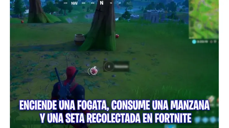 Desafíos Fortnite: enciende una fogata, consume una manzana y una seta recolectadas