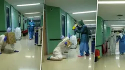 Video: médicos recrearon el meme del momento con el coronavirus
