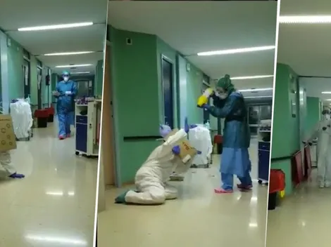 Video: médicos recrearon el meme del momento con el coronavirus