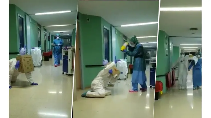 Video: médicos recrearon el meme del momento con el coronavirus