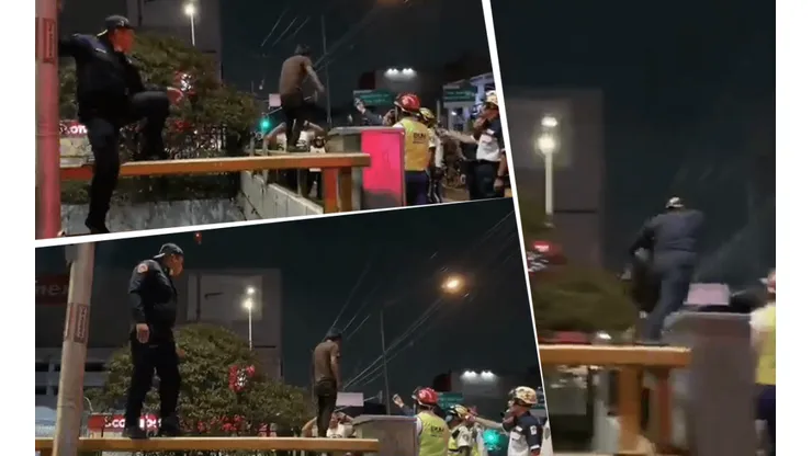 Héroe: así evitó este policía que un hombre se tire de un puente