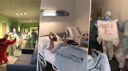 Héroes: médicos de España le organizaron una fiesta sorpresa a un paciente con coronavirus