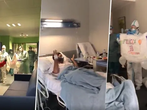 Héroes: médicos de España le organizaron una fiesta sorpresa a un paciente con coronavirus
